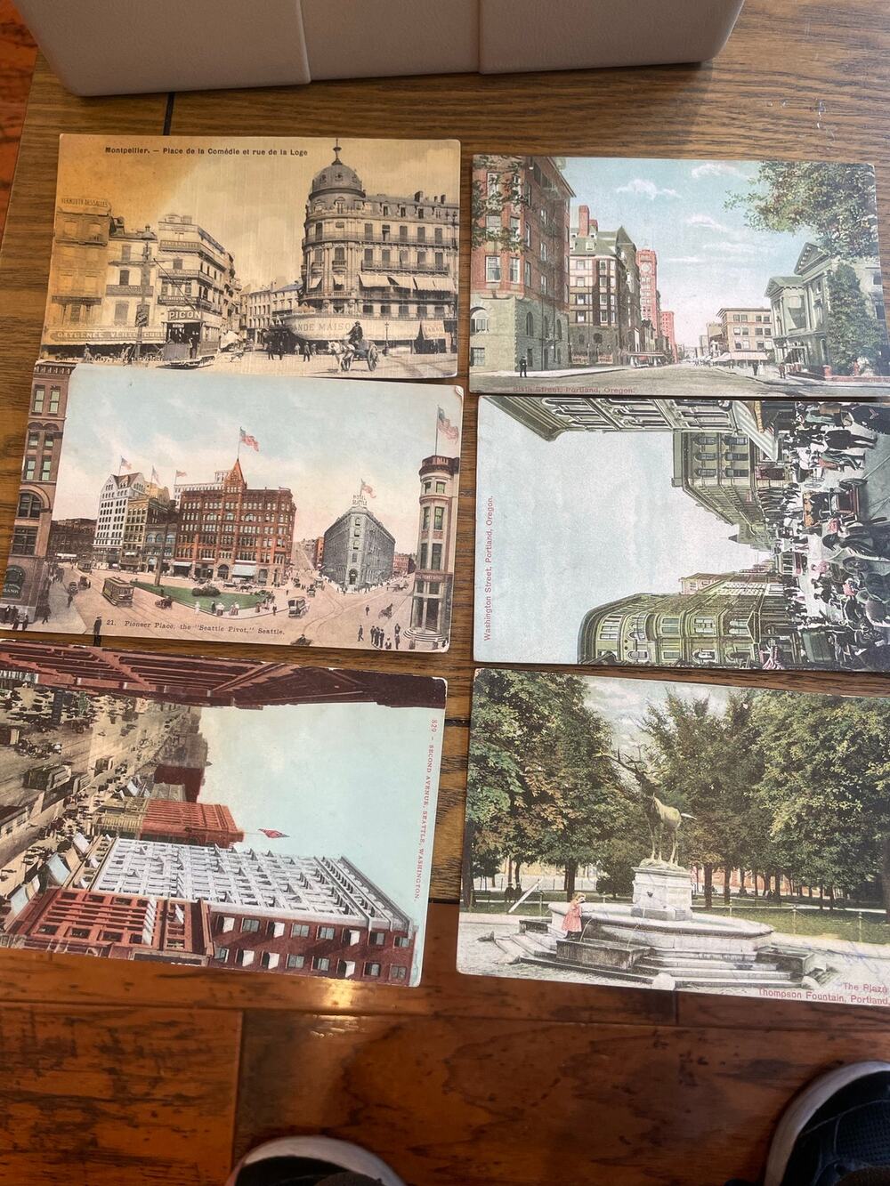 12 Antique Postcards Seattle Portland Spokane NY France Unused Topographical Lot